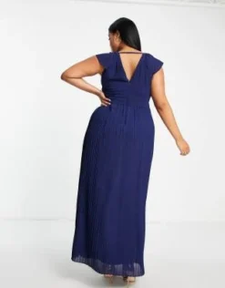 TFNC Plus - Vestito Lungo Da Damigella A Pieghe Blu Navy -Vendite ASOS Maternity || RIVER ISLAND || Monki 203775018 3