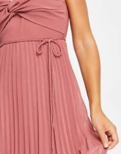 ASOS DESIGN - Vestito Midi Rosa A Pieghe Incrociato Sul Davanti Con Spalline Sottili E Cintura -Vendite ASOS Maternity || RIVER ISLAND || Monki 203775157 3