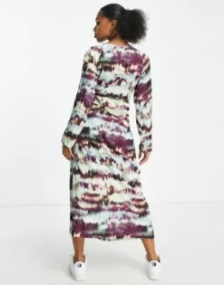 Monki - Vestito Midi Avvolgente In Raso Con Stampa Astratta Sfocata -Vendite ASOS Maternity || RIVER ISLAND || Monki 203777351 4