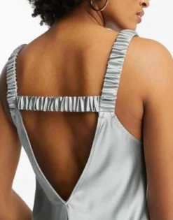 ASOS DESIGN Tall - Vestito Sottoveste Midi In Raso Color Block Color Moka E Grigio Con Retro Elasticizzato -Vendite ASOS Maternity || RIVER ISLAND || Monki 203822911 3