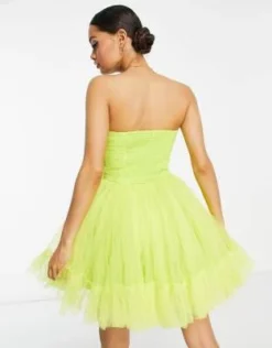 Esclusiva Lace & Beads Petite - Vestito Corto Avvolgente Con Corsetto In Tulle Lime -Vendite ASOS Maternity || RIVER ISLAND || Monki 203837374 3