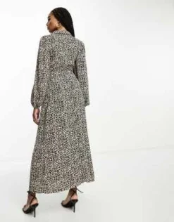 ASOS DESIGN Tall - Vestito Midi A Portafoglio Con Colletto E Stampa Leopardata -Vendite ASOS Maternity || RIVER ISLAND || Monki 203862902 3
