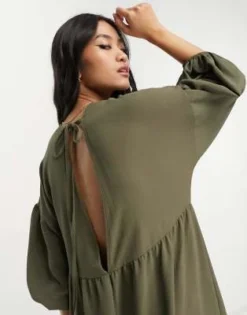 ASOS DESIGN - Vestito Grembiule Midi Kaki -Vendite ASOS Maternity || RIVER ISLAND || Monki 203862963 3