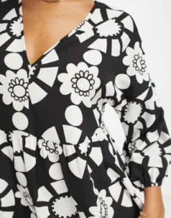 ASOS DESIGN - Vestito Grembiule Midi Con Stampa Astratta Monocromatica -Vendite ASOS Maternity || RIVER ISLAND || Monki 203863078 3