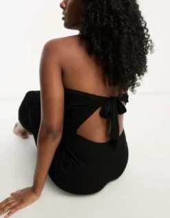 ASOS DESIGN - Vestito Lungo Da Mare A Fascia Nero A Coste -Vendite ASOS Maternity || RIVER ISLAND || Monki 203869635 3