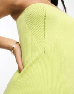 ASOS DESIGN - Vestito Midi A Fascia In Maglia Color Lime -Vendite ASOS Maternity || RIVER ISLAND || Monki 203898881 3