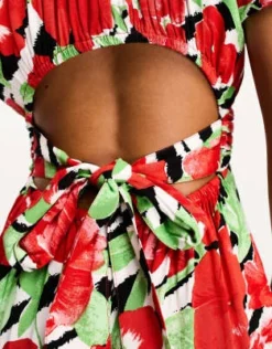 Miss Selfridge Petite - Vestito Midi Arricciato Con Scollo A Cuore E Stampa Zebrata E Floreale -Vendite ASOS Maternity || RIVER ISLAND || Monki 203912901 4