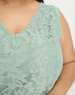 Vila Curve - Vestito Lungo Da Damigella Verde Salvia Con Corpino In Pizzo -Vendite ASOS Maternity || RIVER ISLAND || Monki 204006857 3