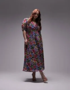 Topshop Curve - Vestito Midi A Portafoglio Con Stampa Floreale Sfumata -Vendite ASOS Maternity || RIVER ISLAND || Monki 204056406 3
