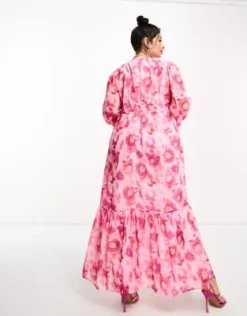 ASOS DESIGN Curve - Vestito Lungo A Fiori Con Coulisse In Vita -Vendite ASOS Maternity || RIVER ISLAND || Monki 204088573 3