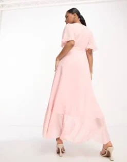 Maya Petite - Vestito A Portafoglio Ricamato Rosa Velato -Vendite ASOS Maternity || RIVER ISLAND || Monki 204089008 3