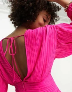 ASOS DESIGN Tall - Vestito Midi A Pieghe Rosa Acceso Con Cintura -Vendite ASOS Maternity || RIVER ISLAND || Monki 204098018 3