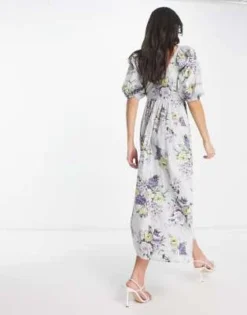 ASOS DESIGN - Vestito Midi In Cotone A Fiori Con Corsetto Arricciato -Vendite ASOS Maternity || RIVER ISLAND || Monki 204103703 3