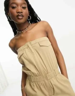 COLLUSION - Vestito Midi A Fascia Con Tasche Colore Neutro -Vendite ASOS Maternity || RIVER ISLAND || Monki 204163010 3