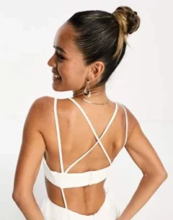 ASOS DESIGN - Vestito Midi Bianco Slavato Con Cut-out E Fascette -Vendite ASOS Maternity || RIVER ISLAND || Monki 204164199 2