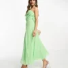 ASOS DESIGN - Vestito Midi Con Corsetto E Scollo Ad Anello Morbido Verde