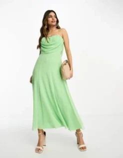 ASOS DESIGN - Vestito Midi Con Corsetto E Scollo Ad Anello Morbido Verde -Vendite ASOS Maternity || RIVER ISLAND || Monki 204165499 3