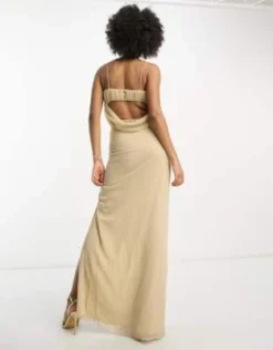 ASOS DESIGN Tall - Vestito Lungo A Corsetto Color Pietra Con Scollo Ad Anello Morbido Sul Davanti -Vendite ASOS Maternity || RIVER ISLAND || Monki 204165527 3