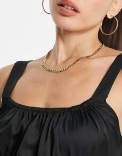 ASOS DESIGN Tall - Vestito Sottoveste Midi Stile Babydoll Nero Con Dettaglio Raccolto -Vendite ASOS Maternity || RIVER ISLAND || Monki 204179805 3