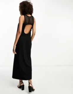 ASOS DESIGN - Vestito Lungo Accollato Senza Maniche All'uncinetto Nero -Vendite ASOS Maternity || RIVER ISLAND || Monki 204180888 3