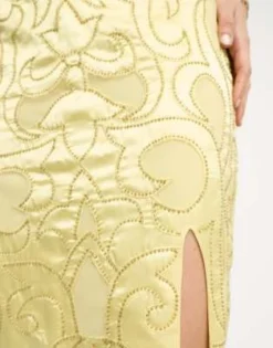 ASOS DESIGN Tall - Vestito Midi Con Spalline Sottili E Paillettes Color Limone Con Cuciture -Vendite ASOS Maternity || RIVER ISLAND || Monki 204181019 4