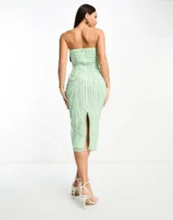 ASOS DESIGN Tall - Vestito Midi A Fascia Color Menta Con Paillettes -Vendite ASOS Maternity || RIVER ISLAND || Monki 204181065 2
