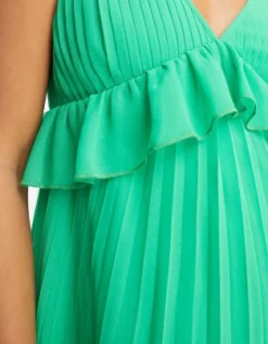 ASOS DESIGN - Vestito Midi A Pieghe Verde Con Spalline Sottili E Volant -Vendite ASOS Maternity || RIVER ISLAND || Monki 204190584 3