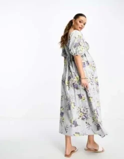 ASOS Maternity ASOS DESIGN Maternity - Vestito Midi In Cotone Arricciato Con Stampa A Fiori -Vendite ASOS Maternity || RIVER ISLAND || Monki 204197051 3