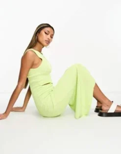 ASOS DESIGN - Vestito Midi In Maglia Lime Con Cut-out -Vendite ASOS Maternity || RIVER ISLAND || Monki 204197651 4