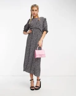 Nobody's Child - Felicia - Vestito Con Maniche A Sbuffo E Stampa A Cuori -Vendite ASOS Maternity || RIVER ISLAND || Monki 204237000 3