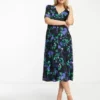 Nobody's Child - Alexa - Vestito Midi Blu A Fiori