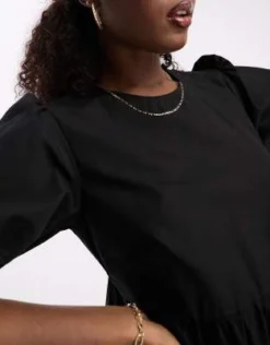 Nobody's Child - Rochelle - Vestito Grembiule Midi Nero Con Maniche A Sbuffo -Vendite ASOS Maternity || RIVER ISLAND || Monki 204237162 3