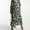 Nobody's Child Maternity - Rachel - Vestito Midi Verde A Fiori Con Maniche A Sbuffo