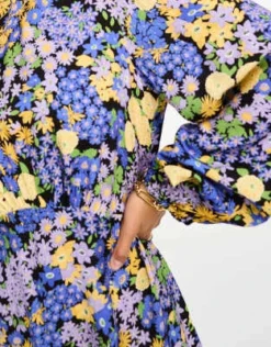 Nobody's Child Petite - Serena - Vestito Corto A Fiorellini Blu Con Volant -Vendite ASOS Maternity || RIVER ISLAND || Monki 204241090 3