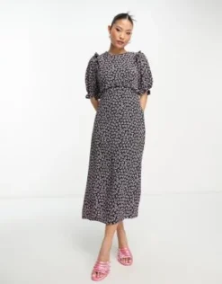 Nobody's Child Petite - Felicia - Vestito Con Stampa A Cuori E Maniche A Sbuffo -Vendite ASOS Maternity || RIVER ISLAND || Monki 204241116 4