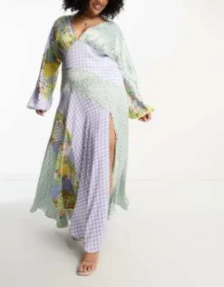ASOS DESIGN Curve - Vestito Midi Con Stampe Miste