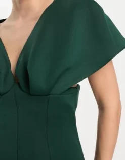 ASOS DESIGN Tall - Vestito Longuette Verde Bosco Con Scollo Profondo E Spalle Scivolate -Vendite ASOS Maternity || RIVER ISLAND || Monki 204266451 3