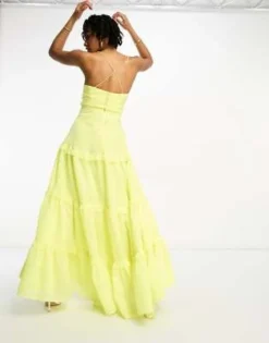 ASOS DESIGN Tall - Vestito Lungo Stile Babydoll In Voile Giallo A Balze Incrociato Sul Davanti E Con Fondo Asimmetrico -Vendite ASOS Maternity || RIVER ISLAND || Monki 204280341 3