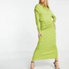 & Other Stories - Vestito Midi Lime In Jersey Con Drappeggio