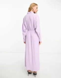 ASOS DESIGN - Vestito Midi Ad Ali Di Pipistrello Con Scollo Profondo Lilla -Vendite ASOS Maternity || RIVER ISLAND || Monki 204301192 3