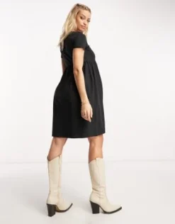 Mamalicious Maternity - Vestito T-shirt Corto Stile Grembiule Nero -Vendite ASOS Maternity || RIVER ISLAND || Monki 204306550 3