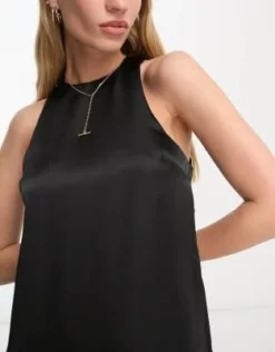 ASOS DESIGN - Vestito Sottoveste Midi In Raso Nero Con Scollo A Vogatore -Vendite ASOS Maternity || RIVER ISLAND || Monki 204309216 4