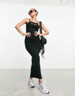 ASOS Weekend Collective - Vestito Sottoveste In Jersey Nero