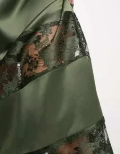 River Island - Vestito Sottoveste Kaki Con Dettaglio In Pizzo -Vendite ASOS Maternity || RIVER ISLAND || Monki 204335934 4