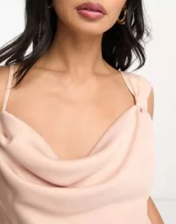 Closet London - Vestito Midi Color Cipria Con Scollo Ad Anello -Vendite ASOS Maternity || RIVER ISLAND || Monki 204336649 3