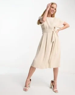 Closet London - Vestito Midi Color Pietra A Coste -Vendite ASOS Maternity || RIVER ISLAND || Monki 204336712 4