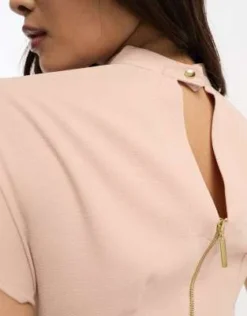 Closet London Petite - Vestito Corto Color Cipria Allacciato In Vita -Vendite ASOS Maternity || RIVER ISLAND || Monki 204337015 3