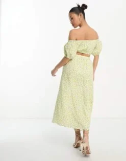 Forever New Petite - Vestito Lungo Con Spalle Scoperte A Fiori E Motivo Limoni -Vendite ASOS Maternity || RIVER ISLAND || Monki 204337524 3