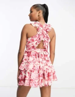 Forever New Petite - Vestito Corto Con Cut-out In Vita A Fiori Rossi -Vendite ASOS Maternity || RIVER ISLAND || Monki 204337682 3