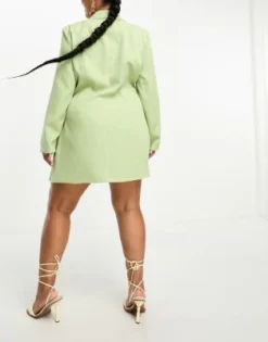 In The Style Plus - Vestito Blazer Verde Salvia Con Fondo A Pieghe -Vendite ASOS Maternity || RIVER ISLAND || Monki 204337711 2
